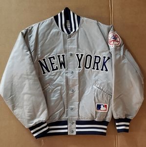 Vintage Rare New York Yankees Felco Top of the Line Silver sewn Large Jacket EUC